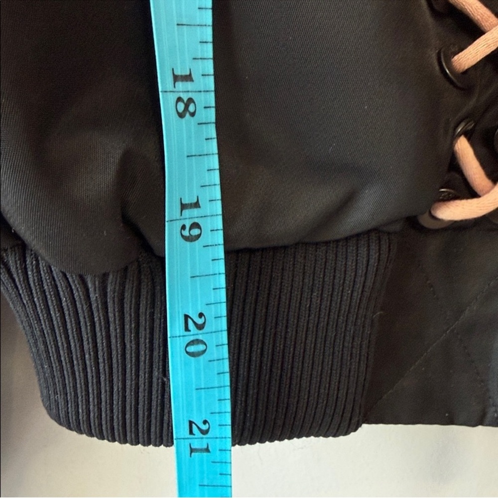 Cinq A Sept Black Bomber Jacket Lace Up - Picture 8 of 9